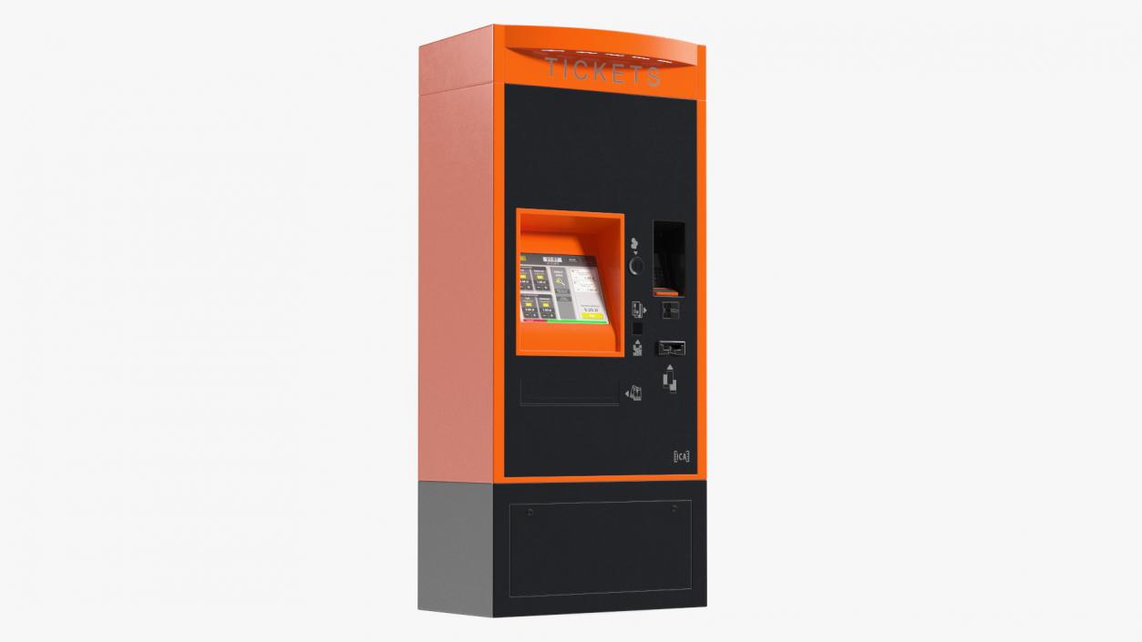 3D Ticket Vending Machine Orange ICA Traffic