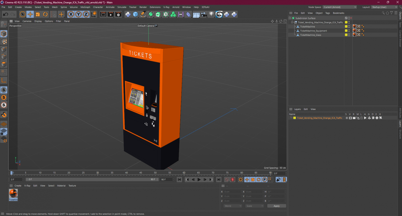 3D Ticket Vending Machine Orange ICA Traffic