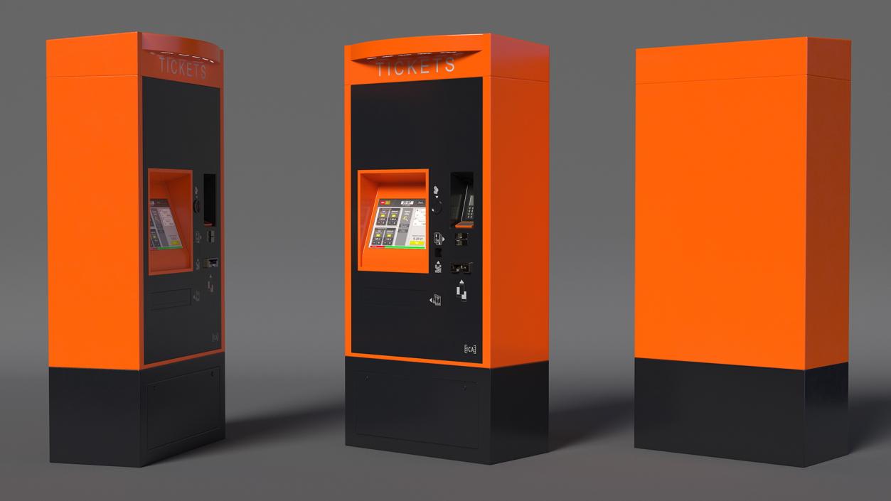 3D Ticket Vending Machine Orange ICA Traffic