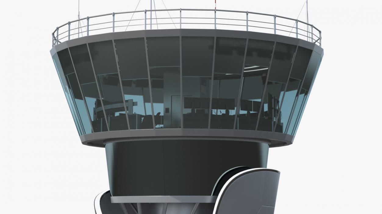 3D Airport Air Traffic Control Tower with Interior Offline Generic model