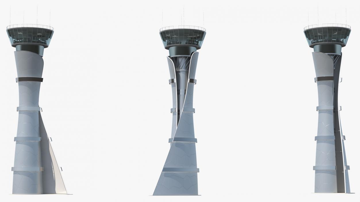 3D Airport Air Traffic Control Tower with Interior Offline Generic model