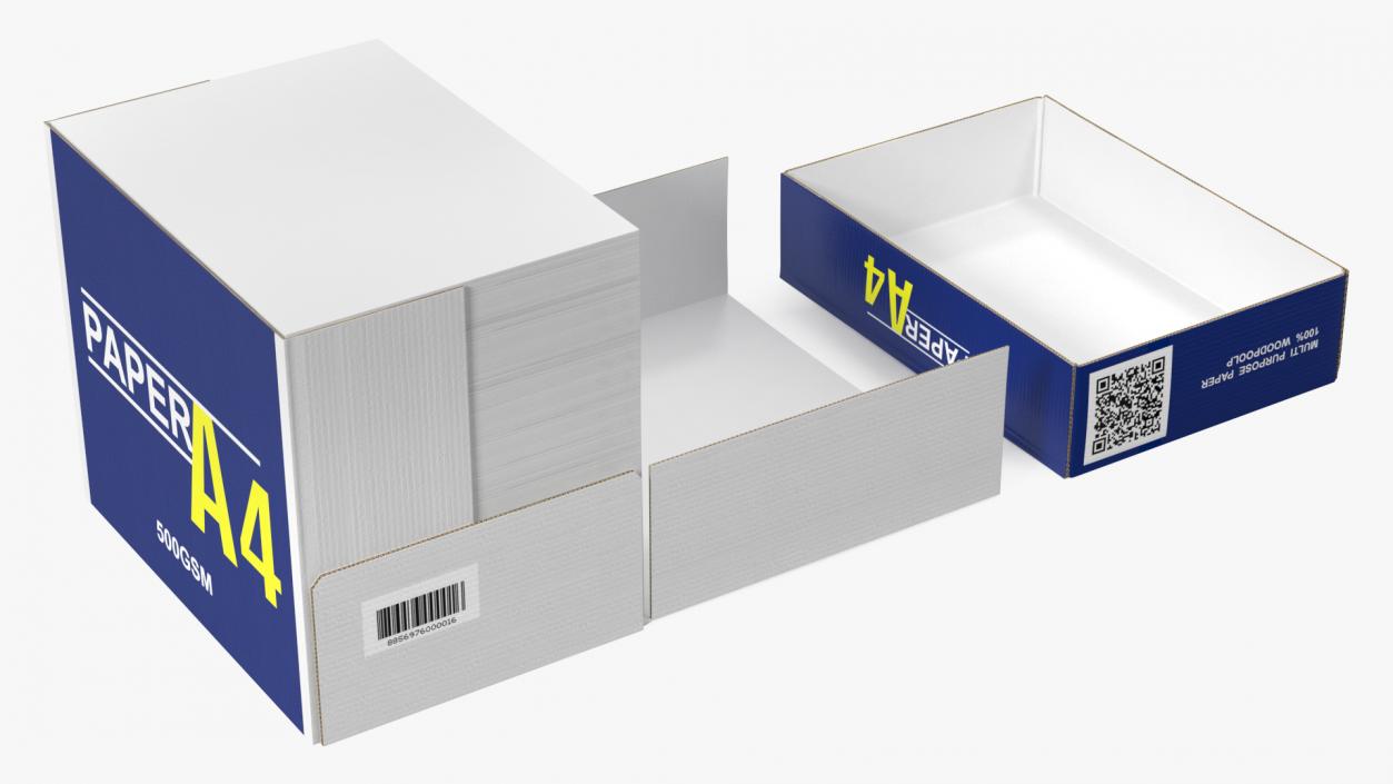 A4 Copier Paper Box Open 3D model