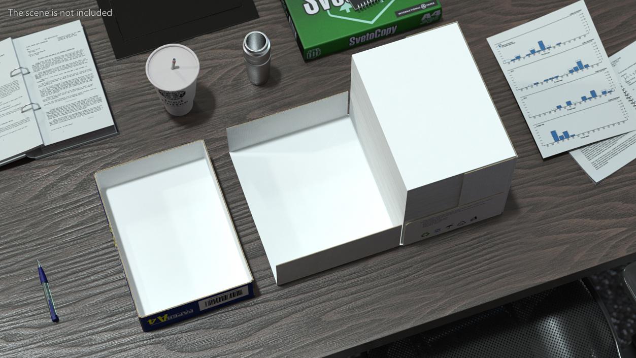 A4 Copier Paper Box Open 3D model