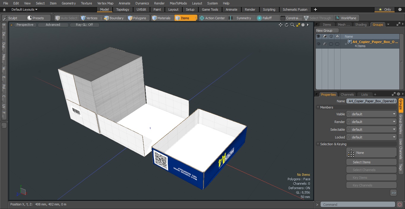 A4 Copier Paper Box Open 3D model