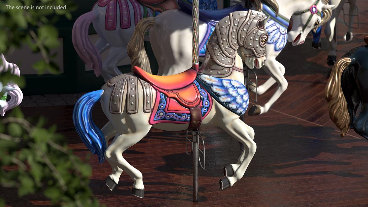 3D Carousel Horse Set model