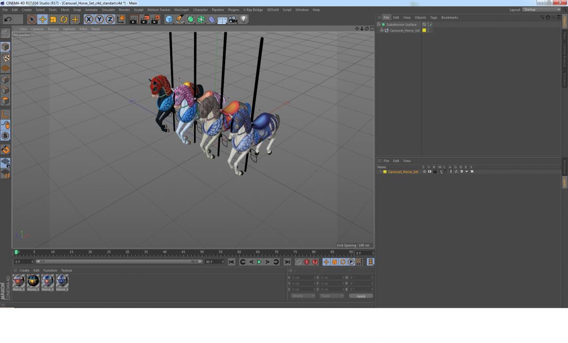 3D Carousel Horse Set model