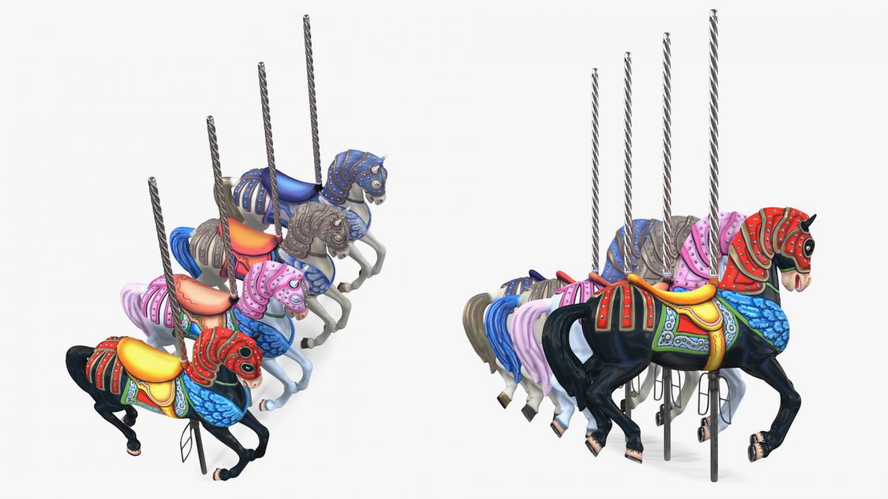 3D Carousel Horse Set model