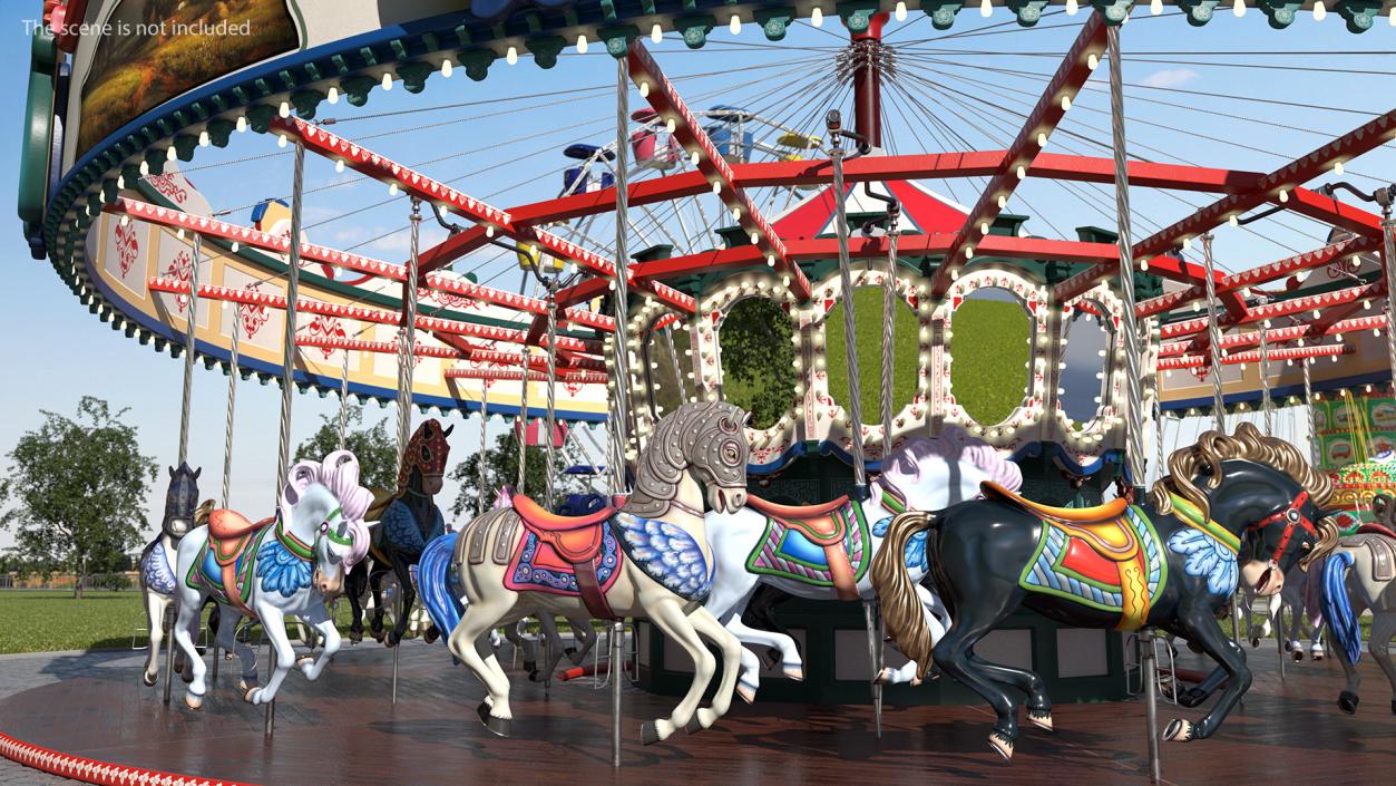 3D Carousel Horse Set model