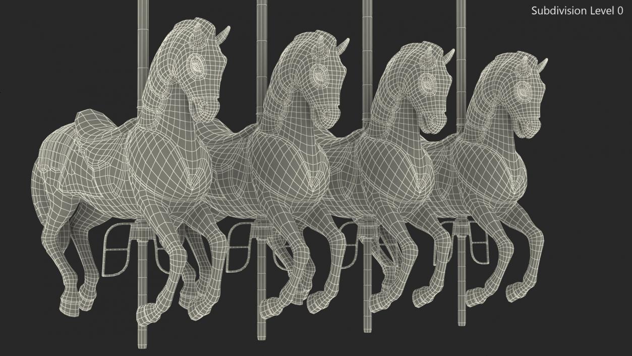 3D Carousel Horse Set model