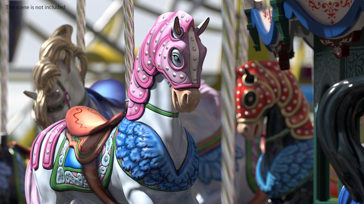 3D Carousel Horse Set model