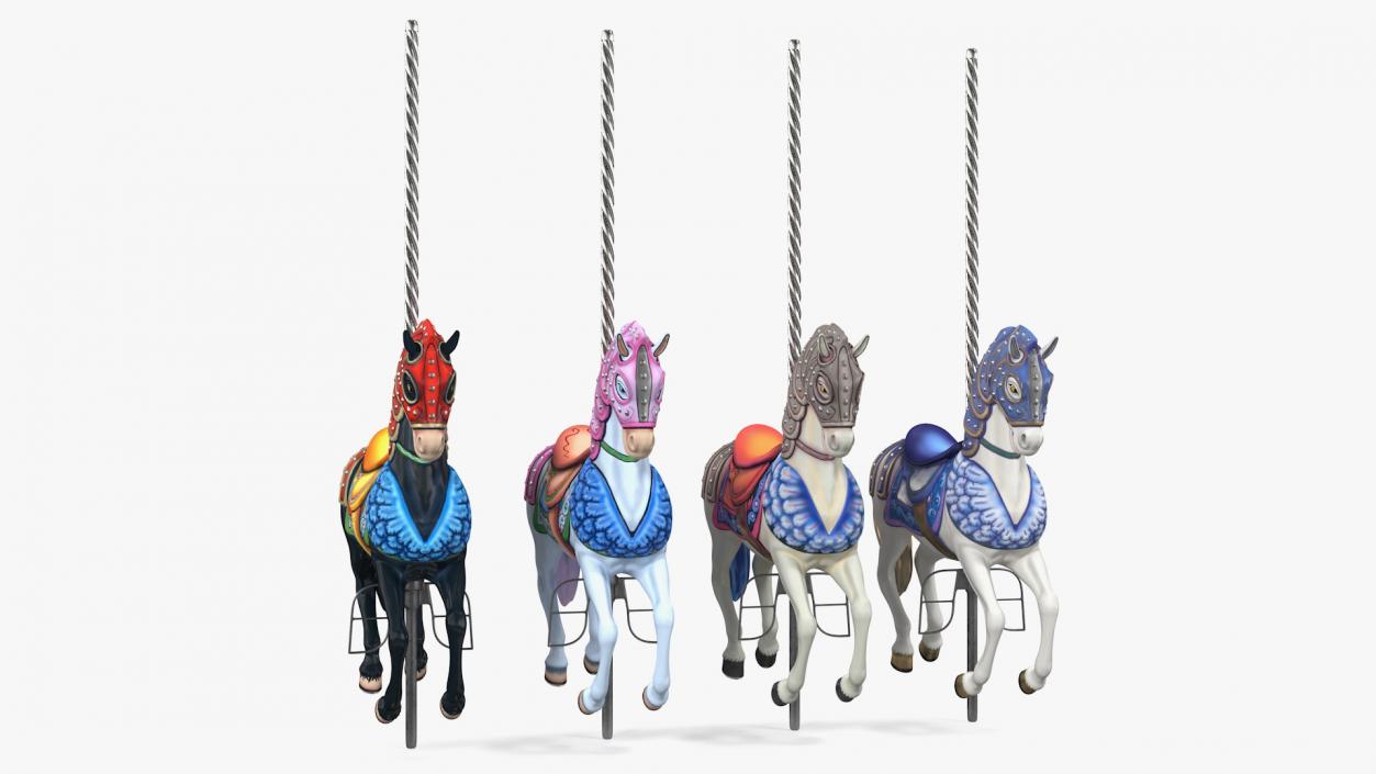 3D Carousel Horse Set model