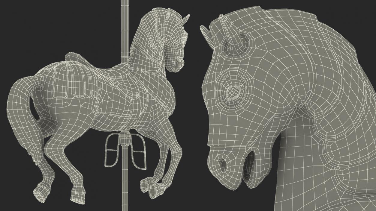 3D Carousel Horse Set model