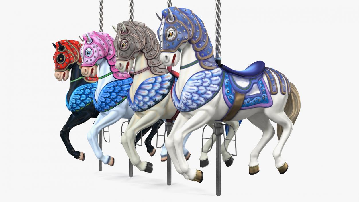 3D Carousel Horse Set model