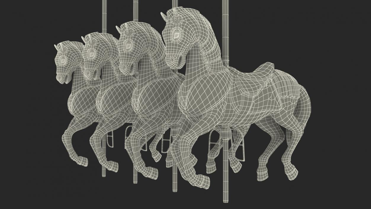 3D Carousel Horse Set model