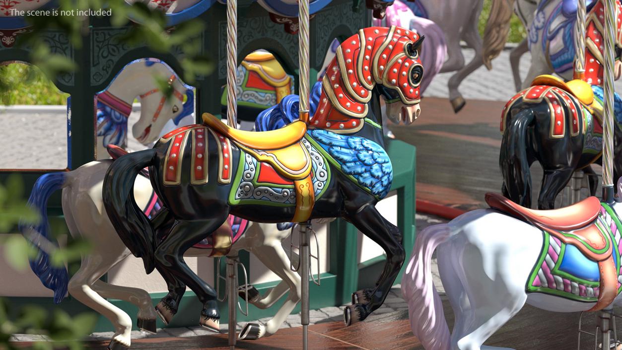 3D Carousel Horse Set model