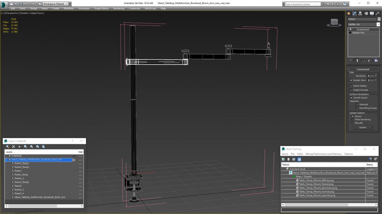 3D Ulanzi Tabletop Multifunction Broadcast Boom Arm model