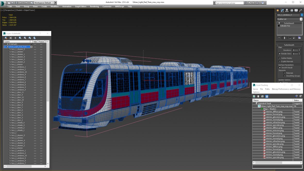 Urban Light Rail Train 3D