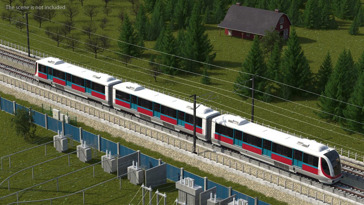 Urban Light Rail Train 3D