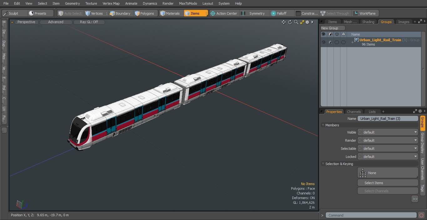 Urban Light Rail Train 3D