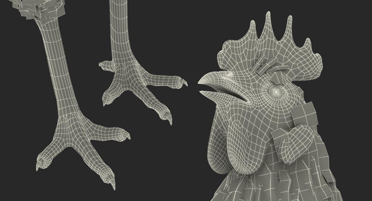 3D Brown Hen Standing model