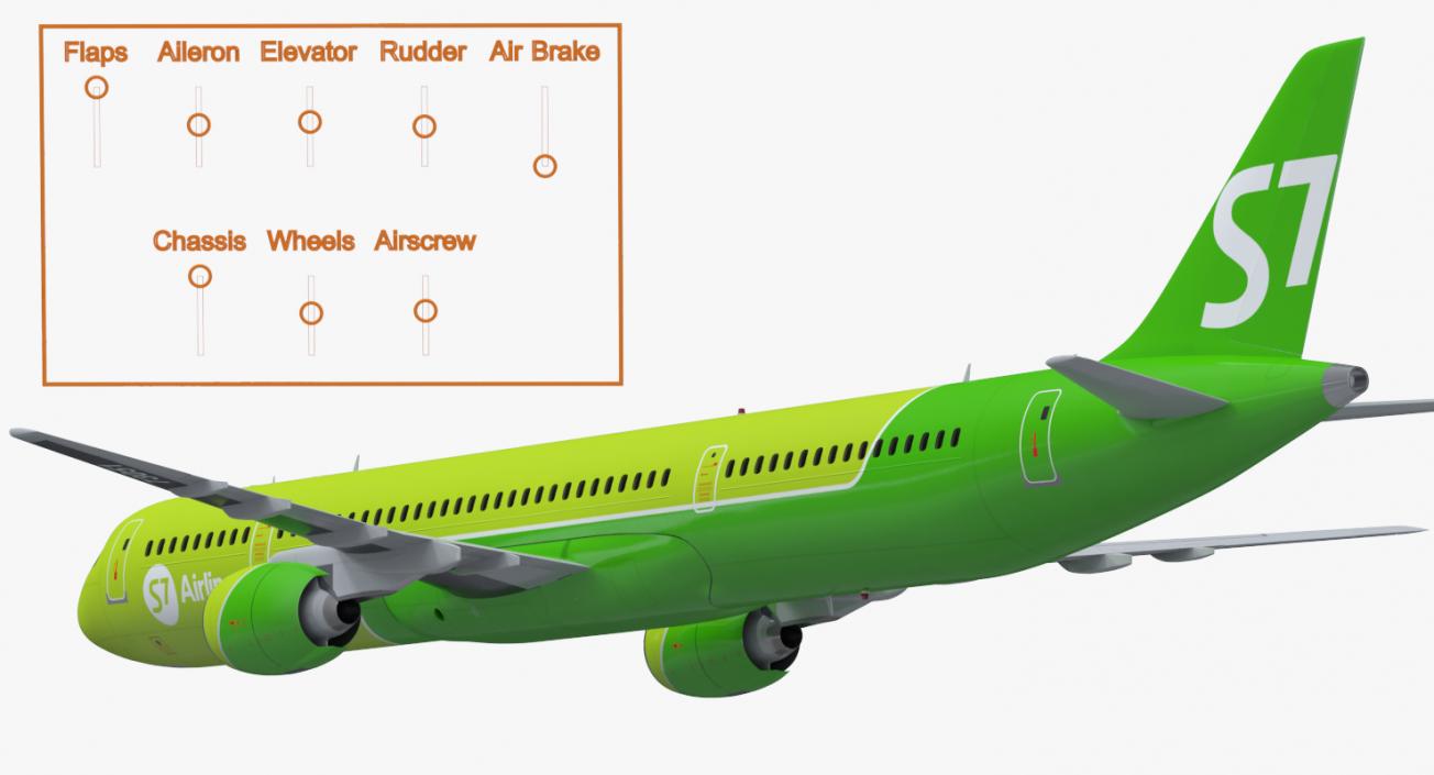 MC 21 S7 Airlines Rigged 3D model