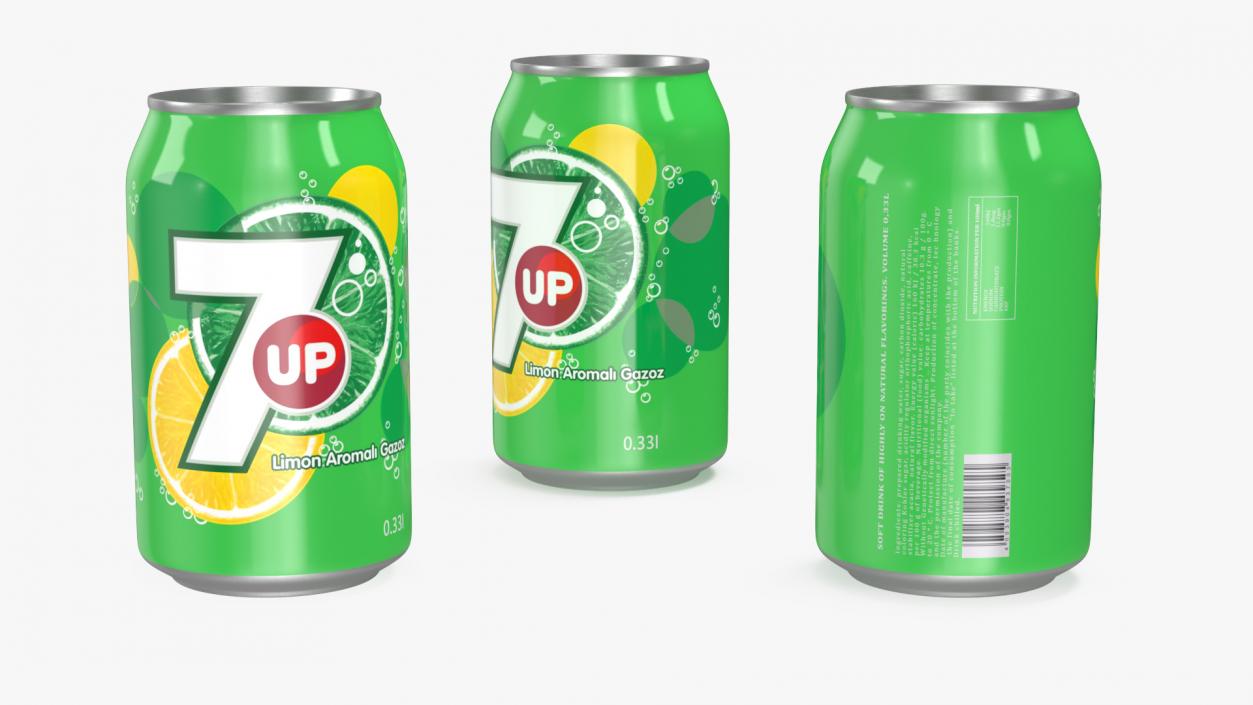 Soft Drink 7UP 033l 3D model