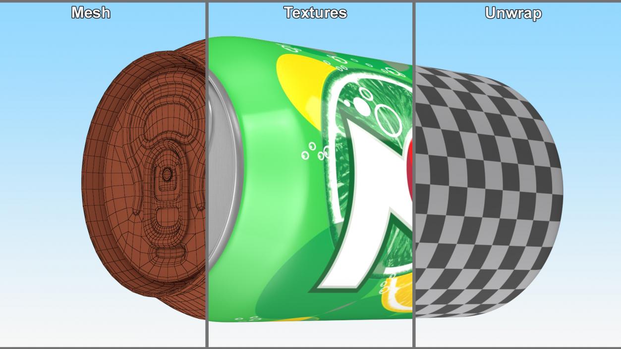 Soft Drink 7UP 033l 3D model