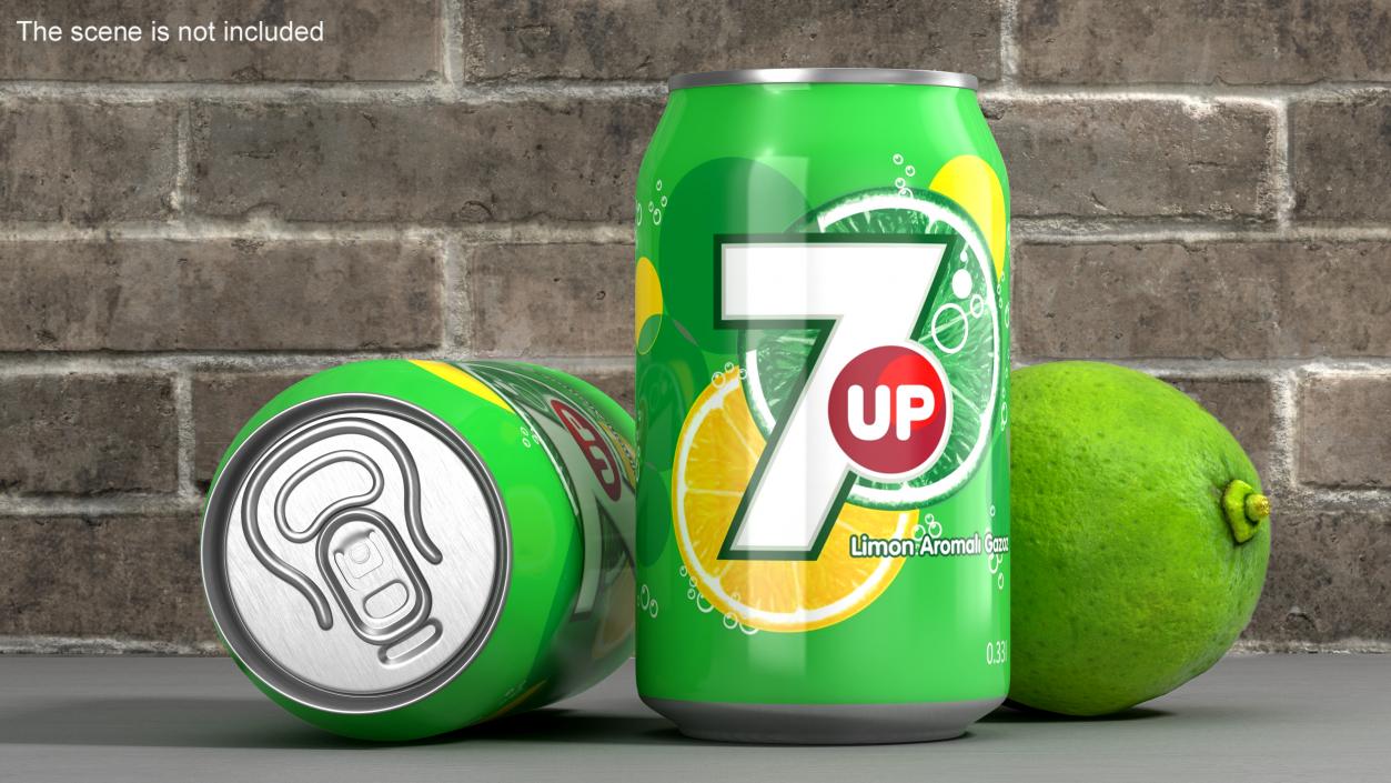 Soft Drink 7UP 033l 3D model