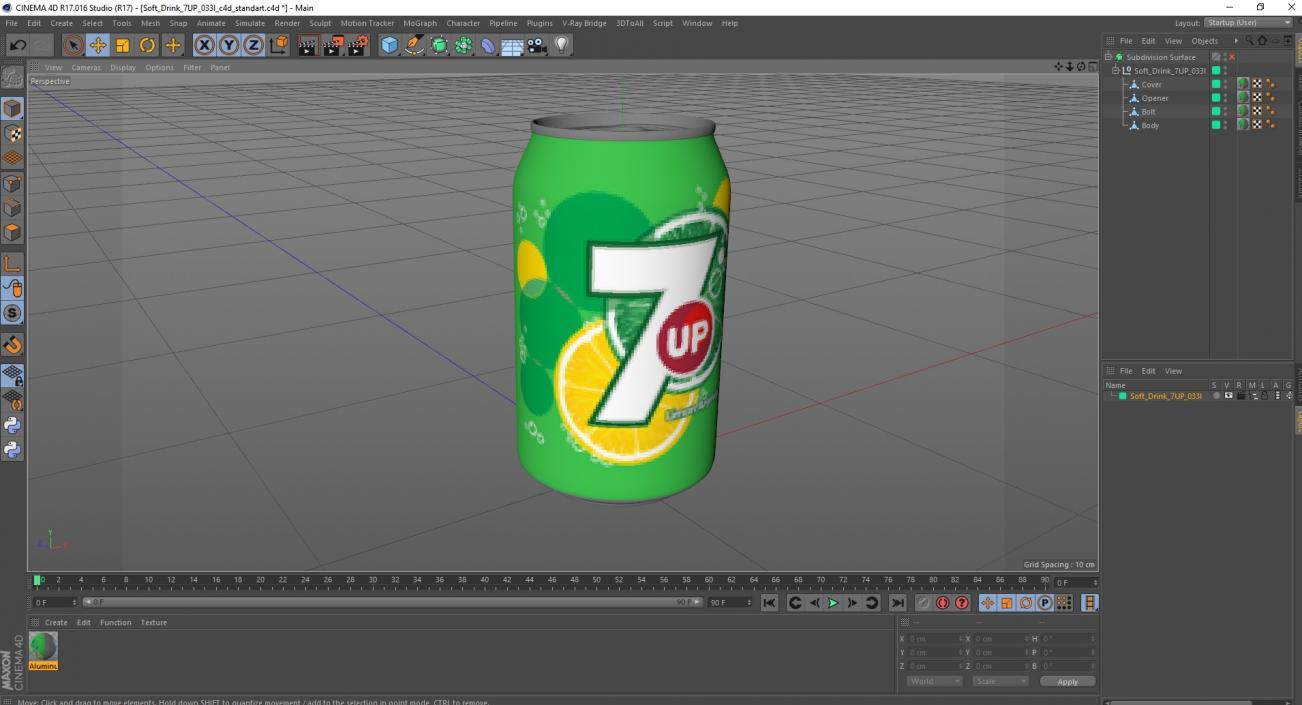 Soft Drink 7UP 033l 3D model