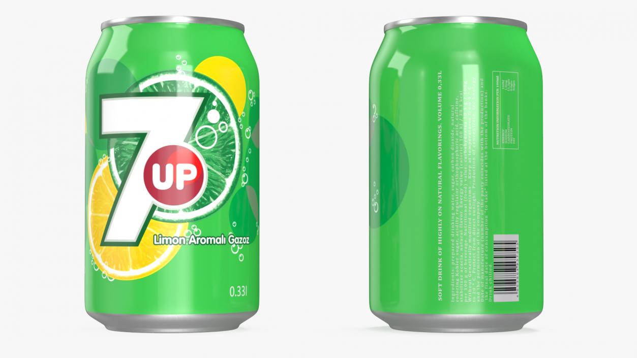 Soft Drink 7UP 033l 3D model