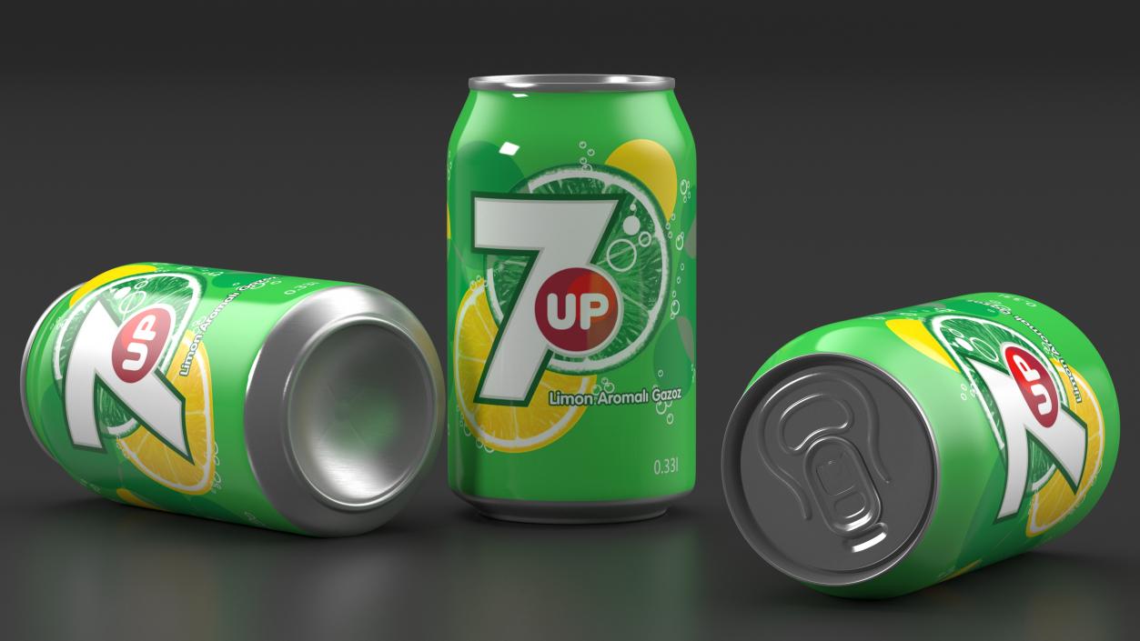 Soft Drink 7UP 033l 3D model