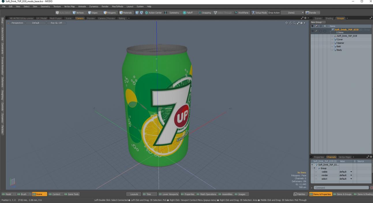 Soft Drink 7UP 033l 3D model