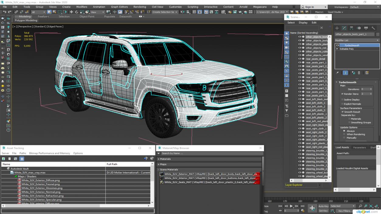 White SUV 3D model