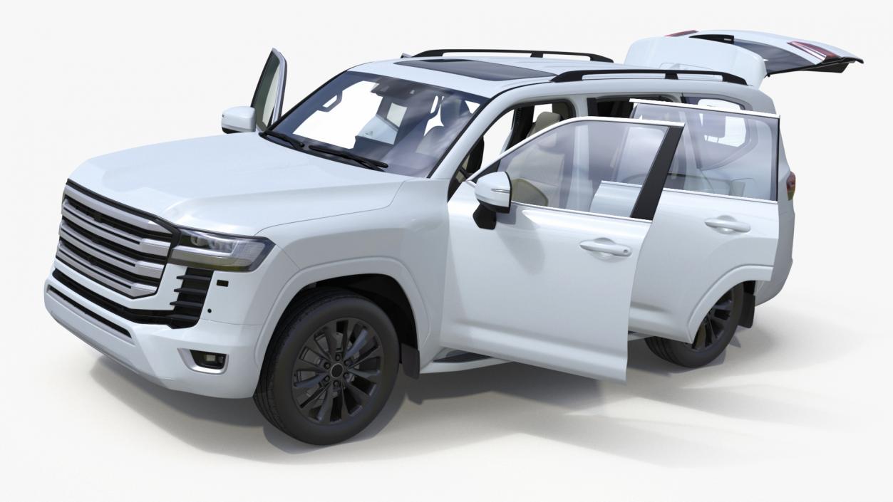 White SUV 3D model