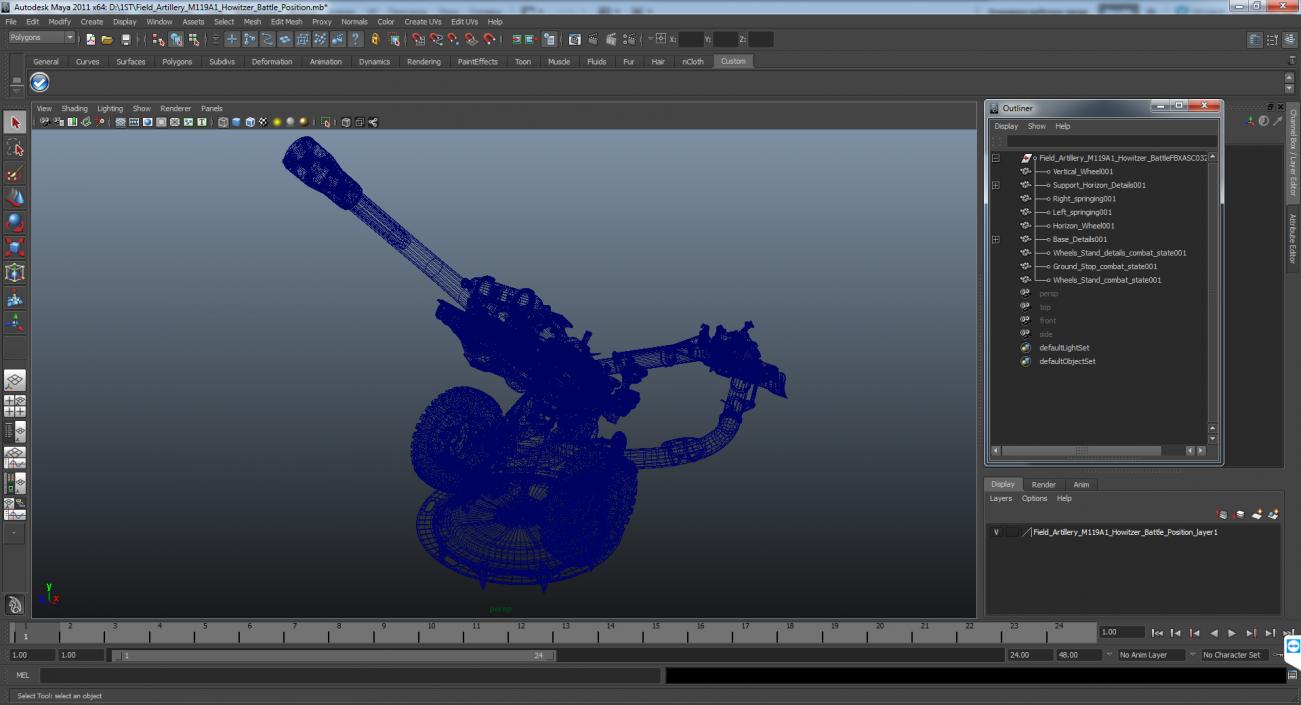 Field Artillery M119A1 Howitzer Battle Position 3D