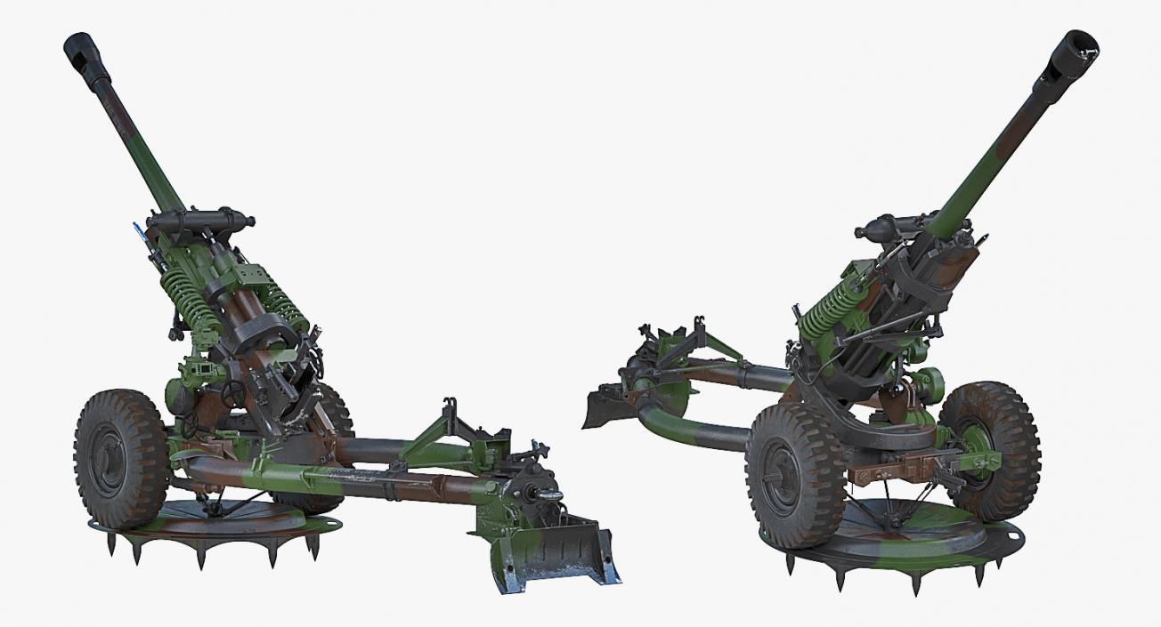 Field Artillery M119A1 Howitzer Battle Position 3D