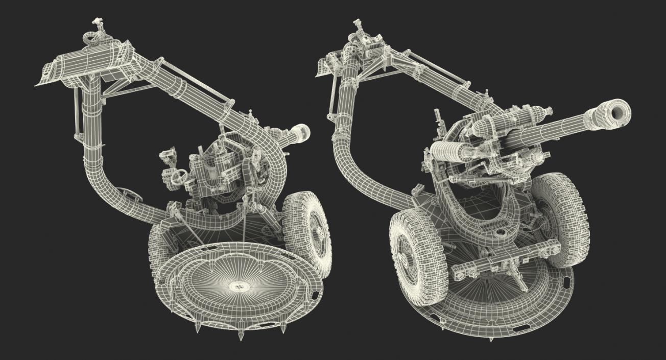 Field Artillery M119A1 Howitzer Battle Position 3D