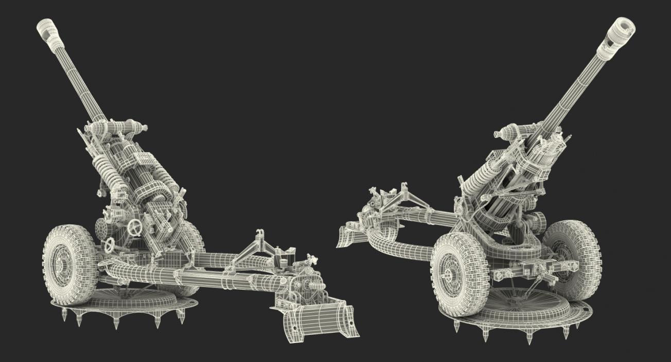 Field Artillery M119A1 Howitzer Battle Position 3D