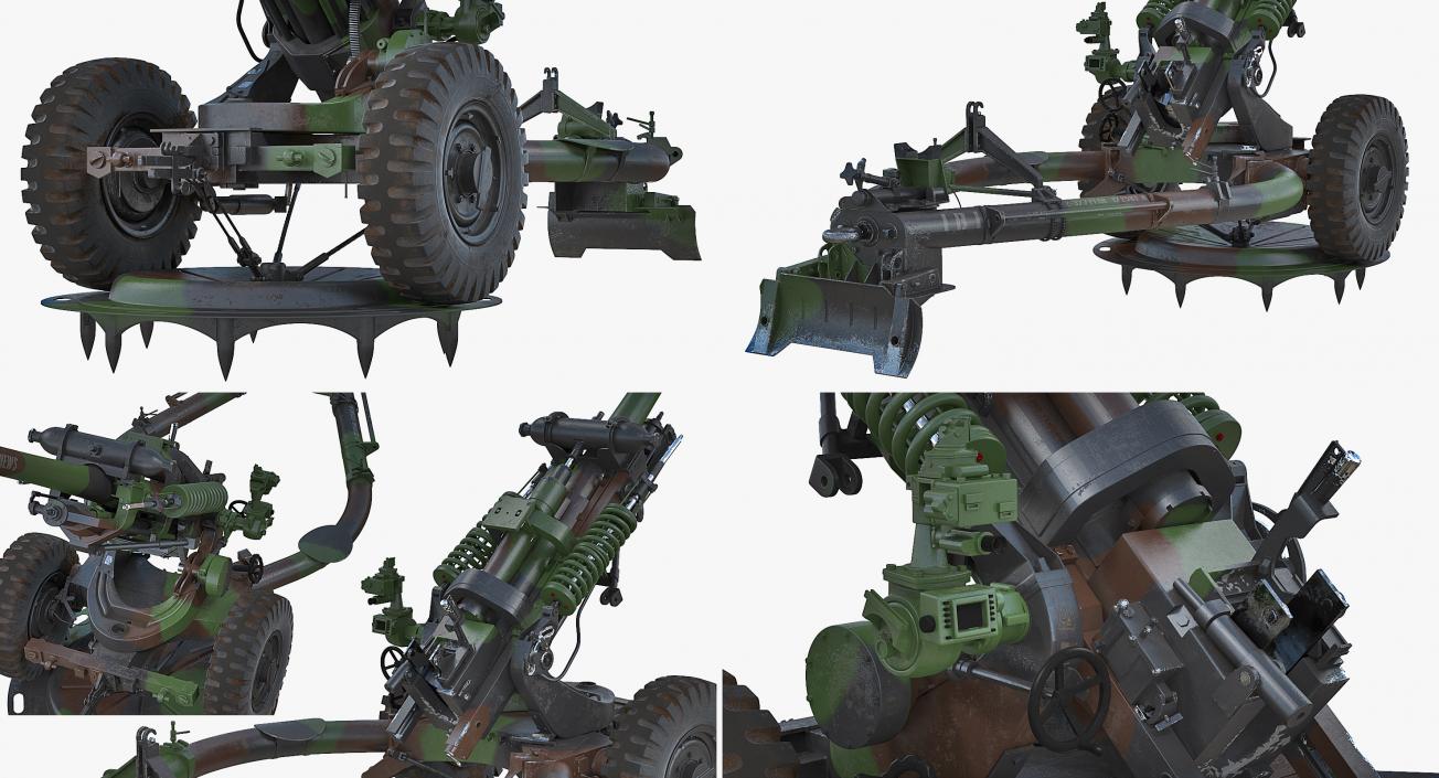 Field Artillery M119A1 Howitzer Battle Position 3D