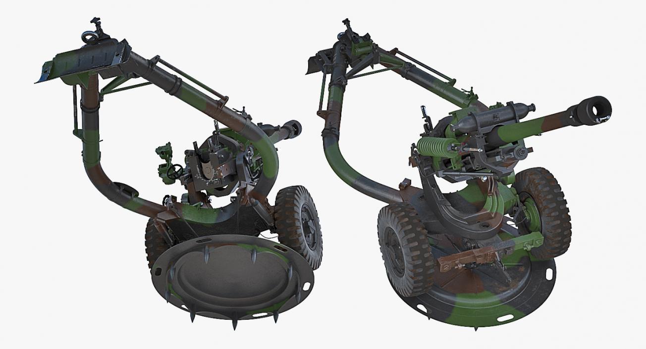 Field Artillery M119A1 Howitzer Battle Position 3D