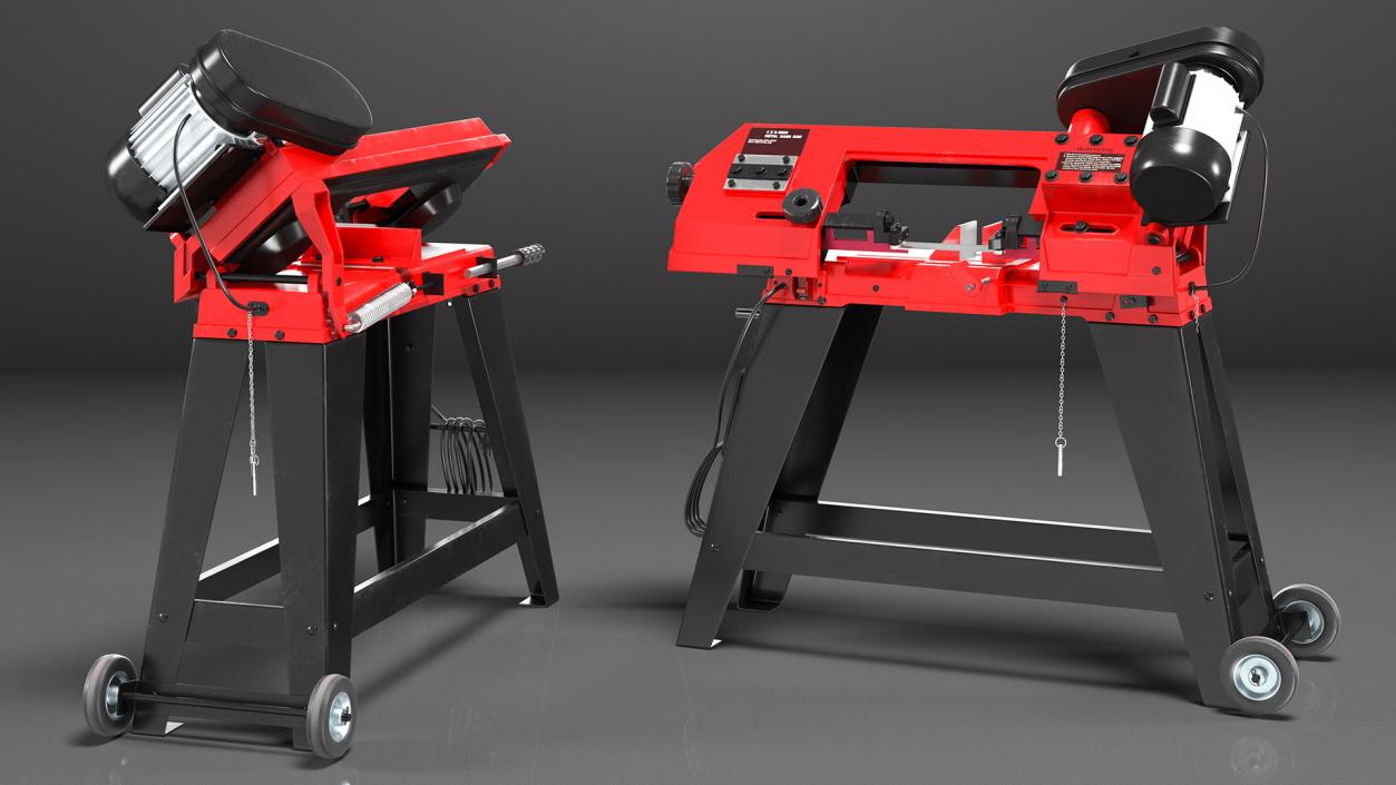 3D model Metal Cutting Band Saw with Stand Rigged