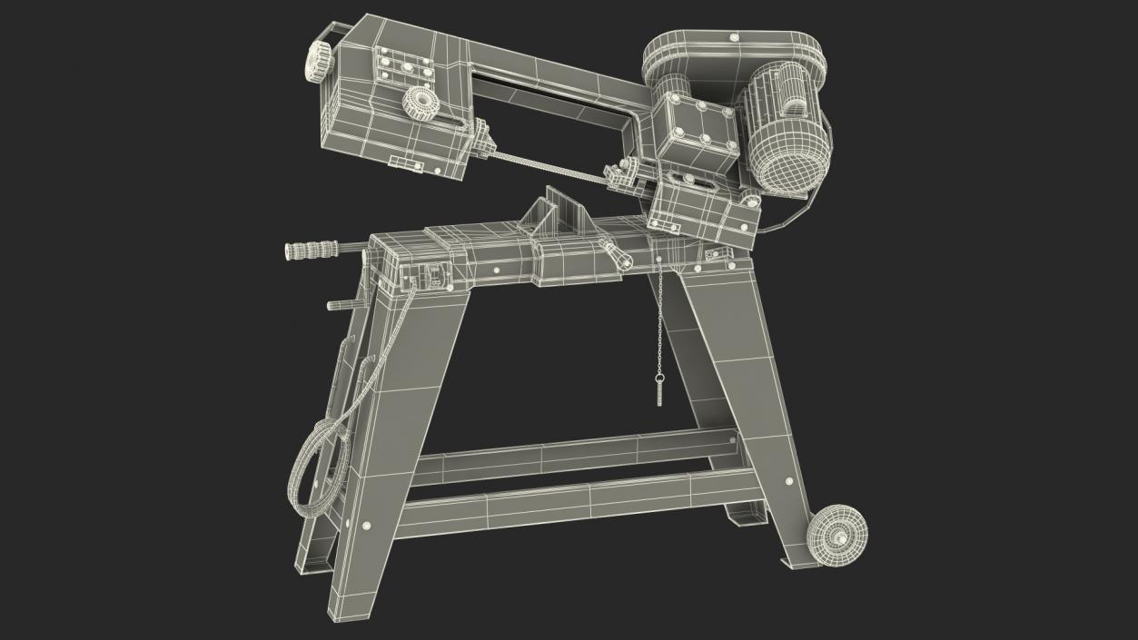 3D model Metal Cutting Band Saw with Stand Rigged