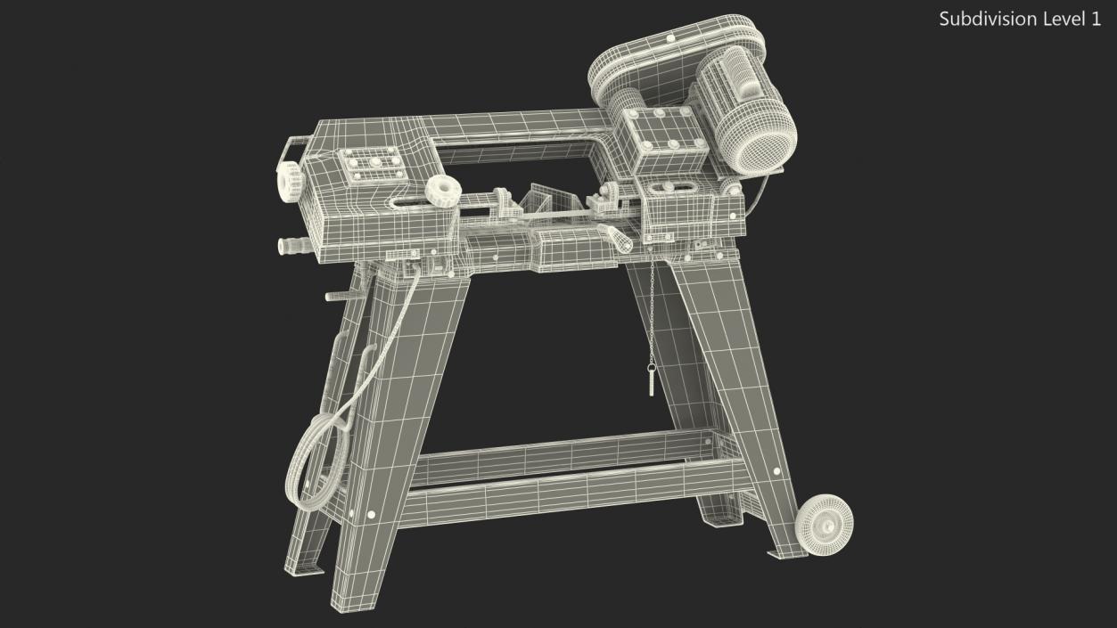 3D model Metal Cutting Band Saw with Stand Rigged