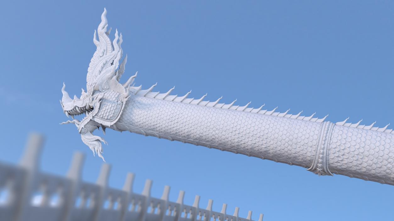 Serpent Dragon White Rigged 3D