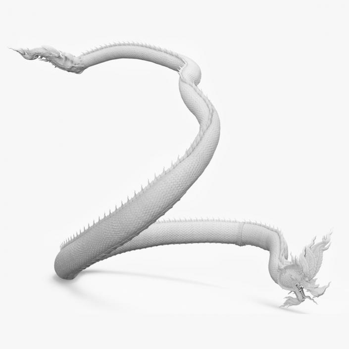 Serpent Dragon White Rigged 3D