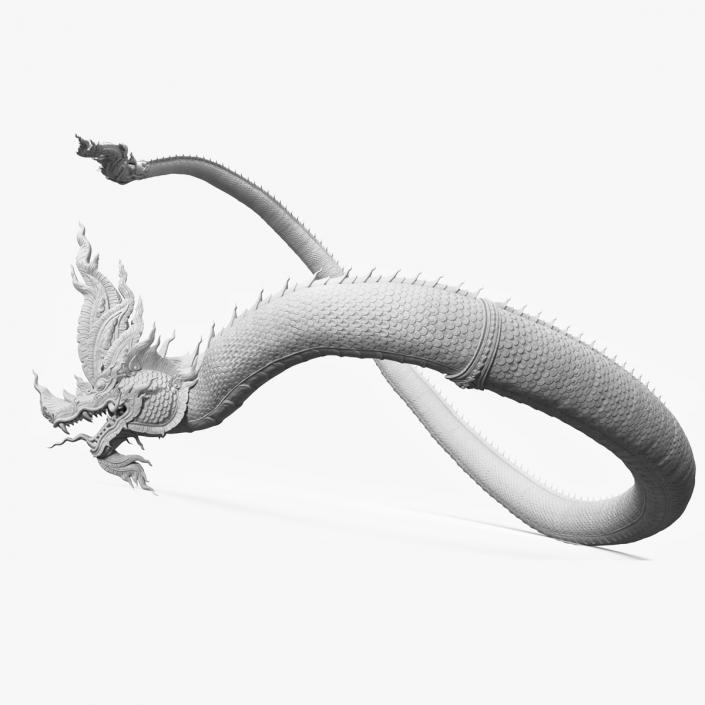 Serpent Dragon White Rigged 3D