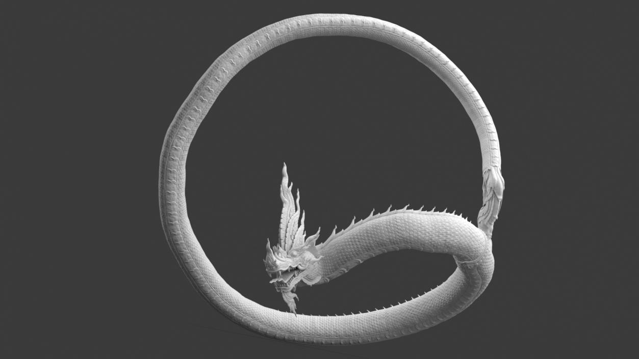 Serpent Dragon White Rigged 3D