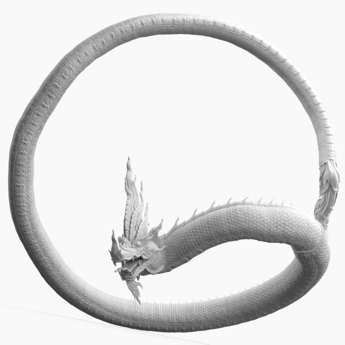 Serpent Dragon White Rigged 3D