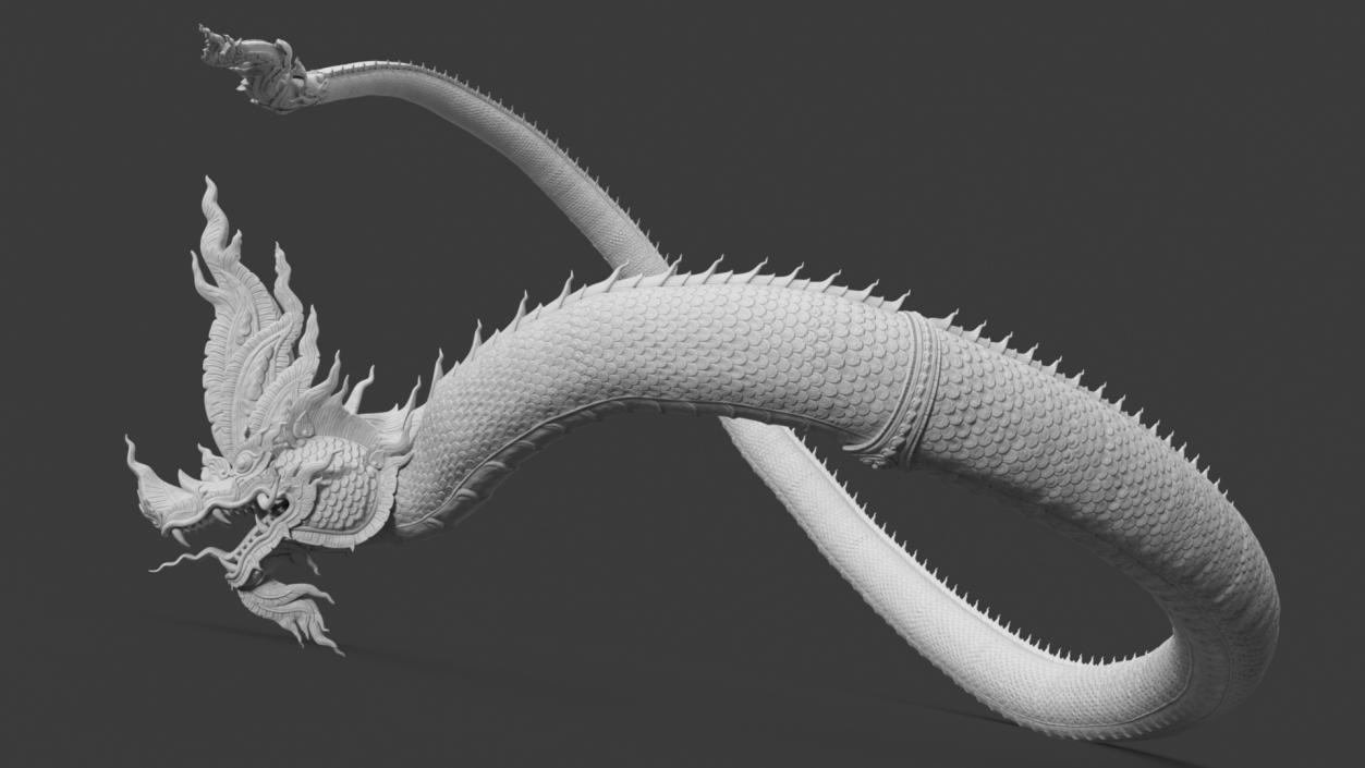 Serpent Dragon White Rigged 3D