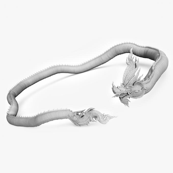 Serpent Dragon White Rigged 3D